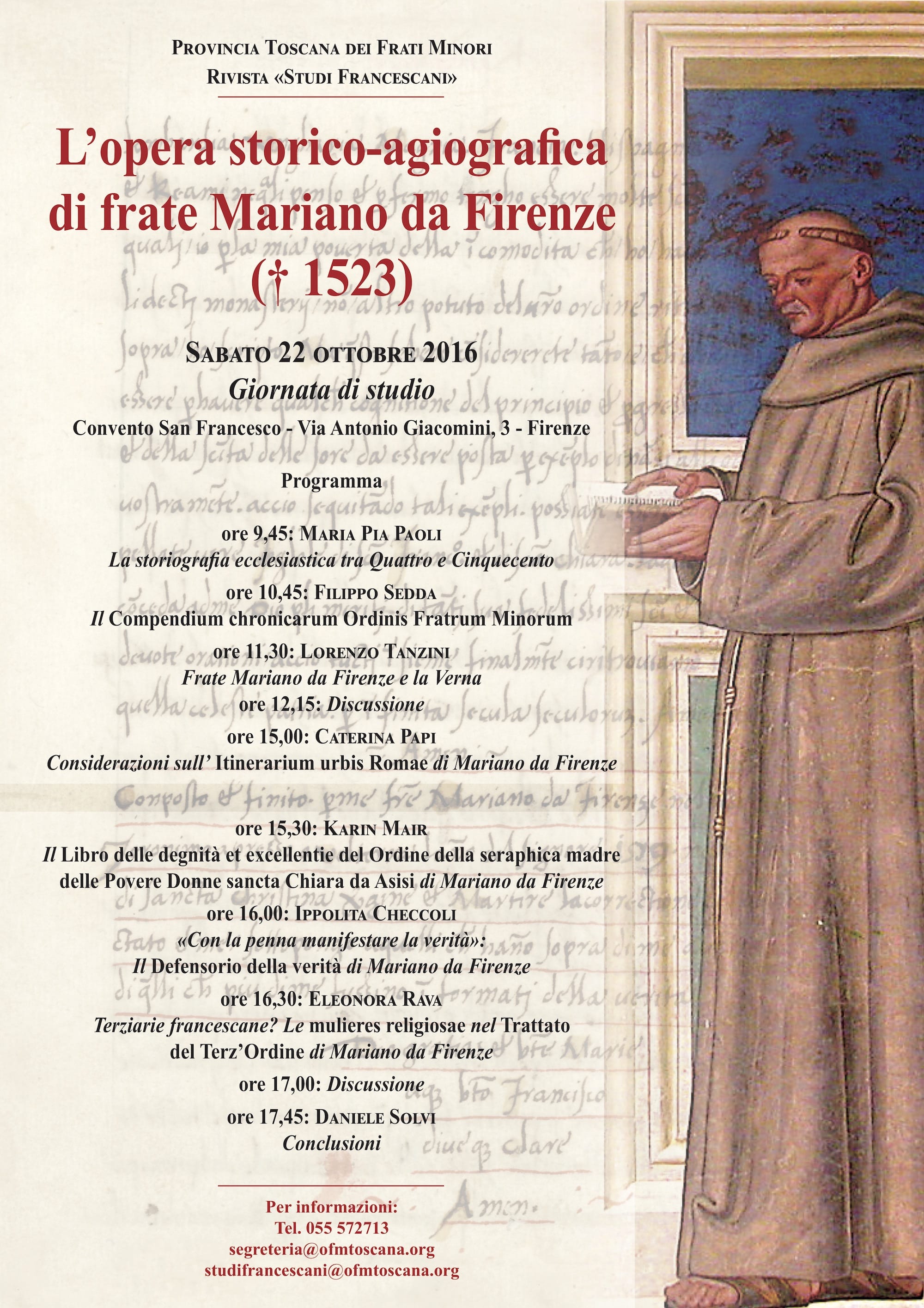 L’opera storico-agiogra ca di frate Mariano da Firenze