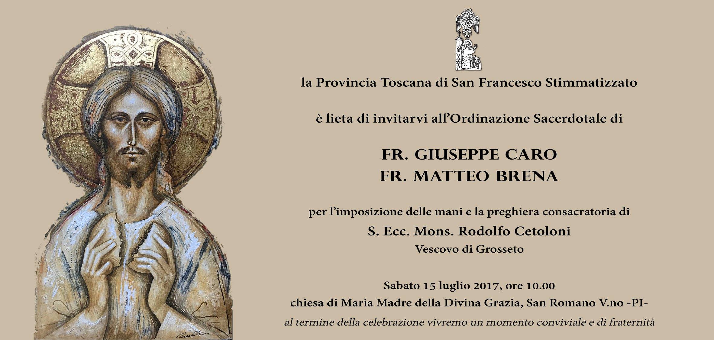 Ordinazione Sacerdotale di fra Giuseppe Caro e fra Matteo Brena