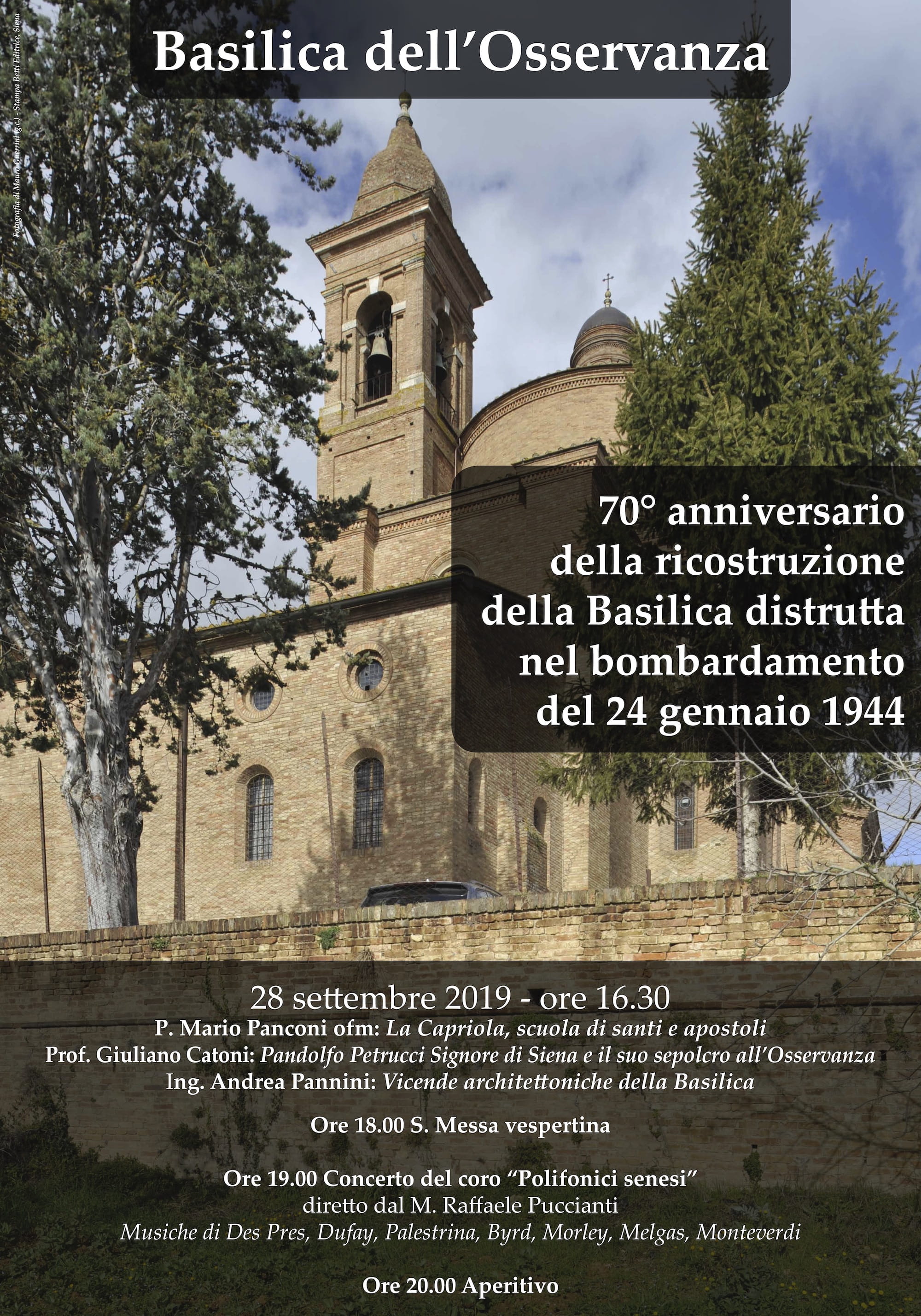 7'° anniversario della ricostruzione della Basilica dell'Osservanza