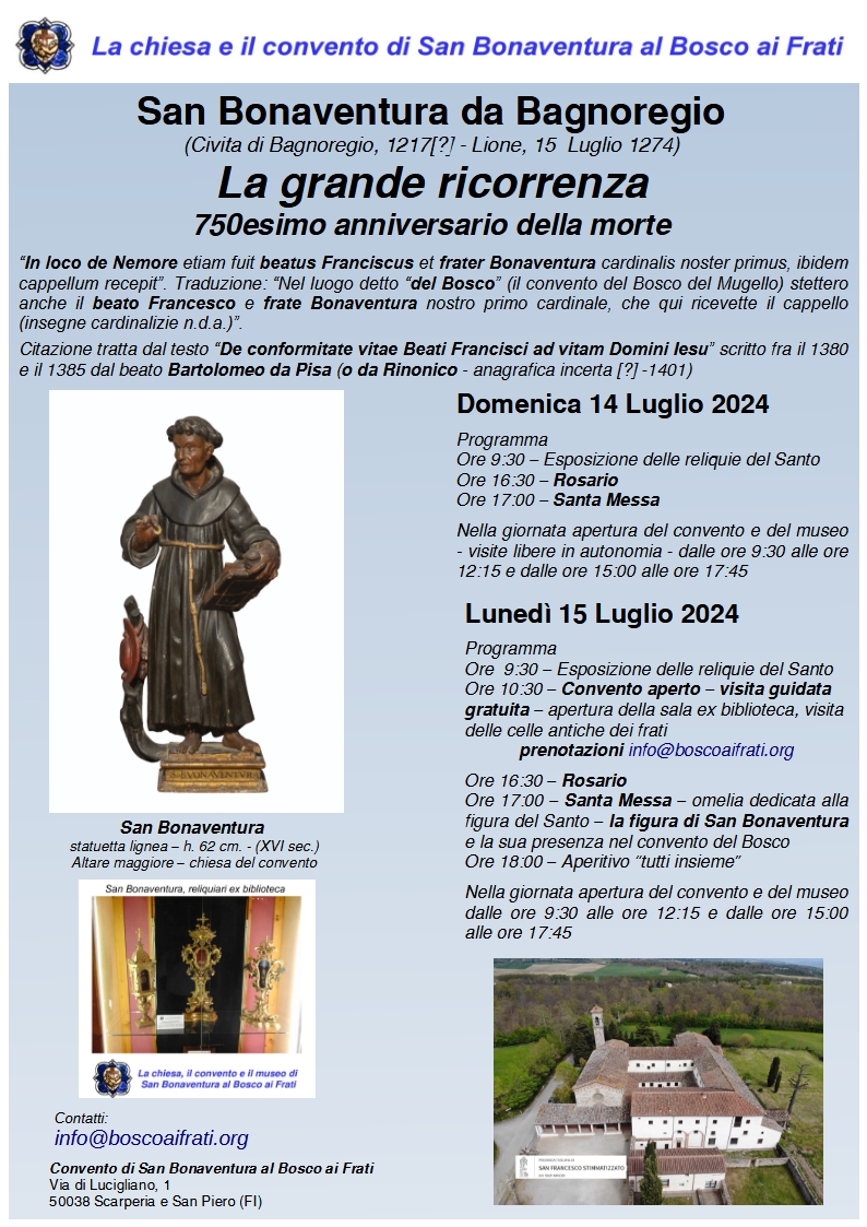 750° anniversario della morte di San Bonaventura da Bagnoregio (1274-2024) 4